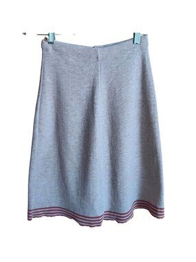 True Vintage Skirt 24W 24" 1970's HEATHER BROWN RINGER STRETCH KNIT MID